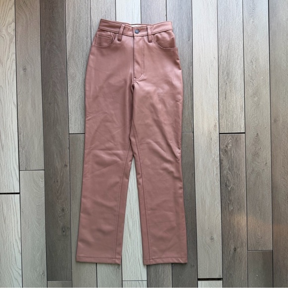 Abercrombie & Fitch Denim - Abercrombie & Fitch Women's Curve Love Faux Leather The 90’s Straight High Rise